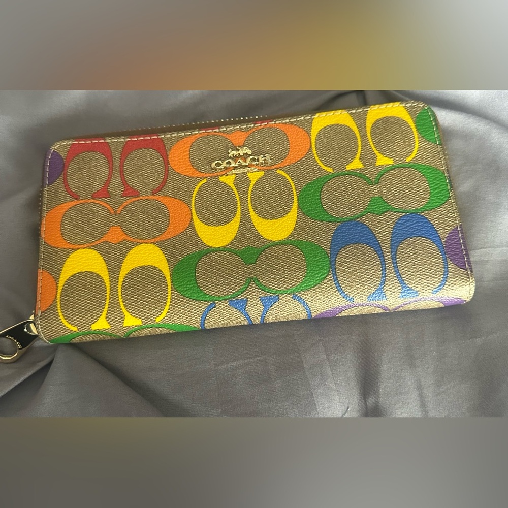 Coach Pride Long Zip Around Wallet AND Coin Purse